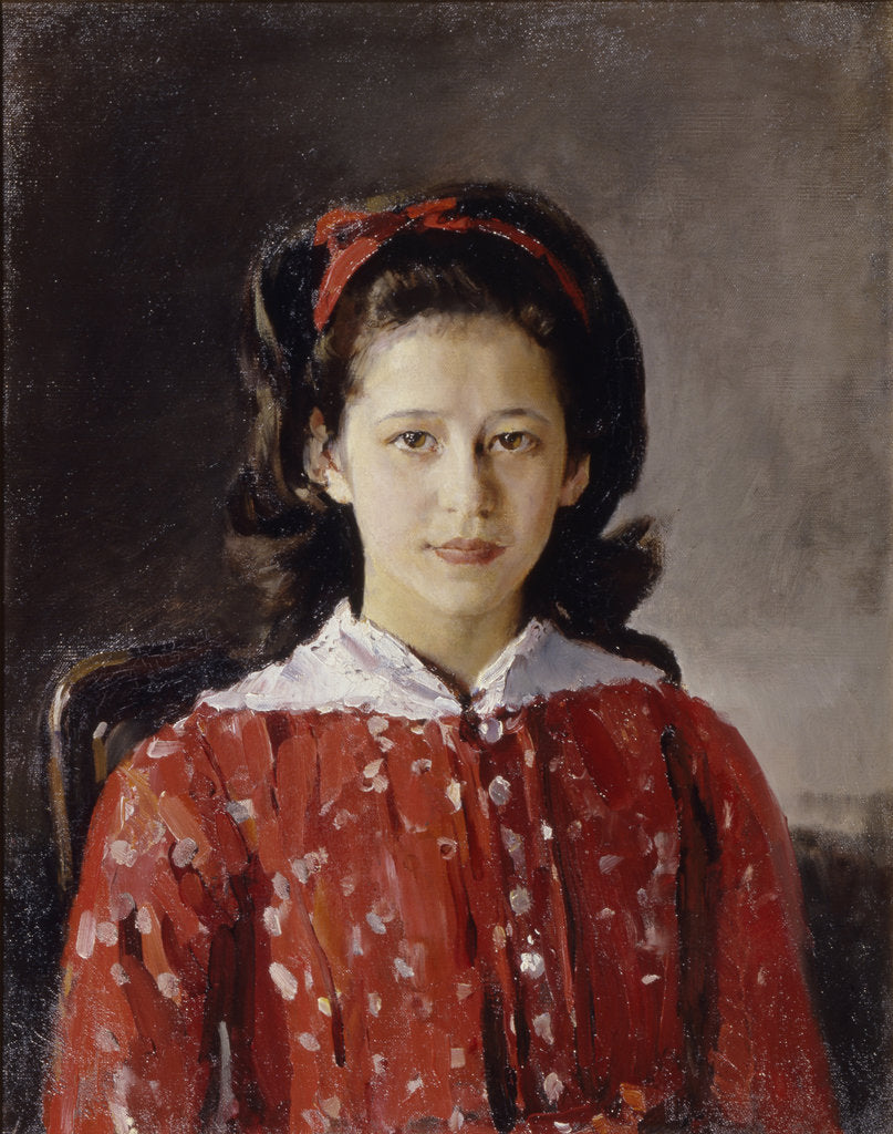 Detail of Portrait of Lyudmila Anatolyevna Mamontova, 1884 by Valentin Alexandrovich Serov