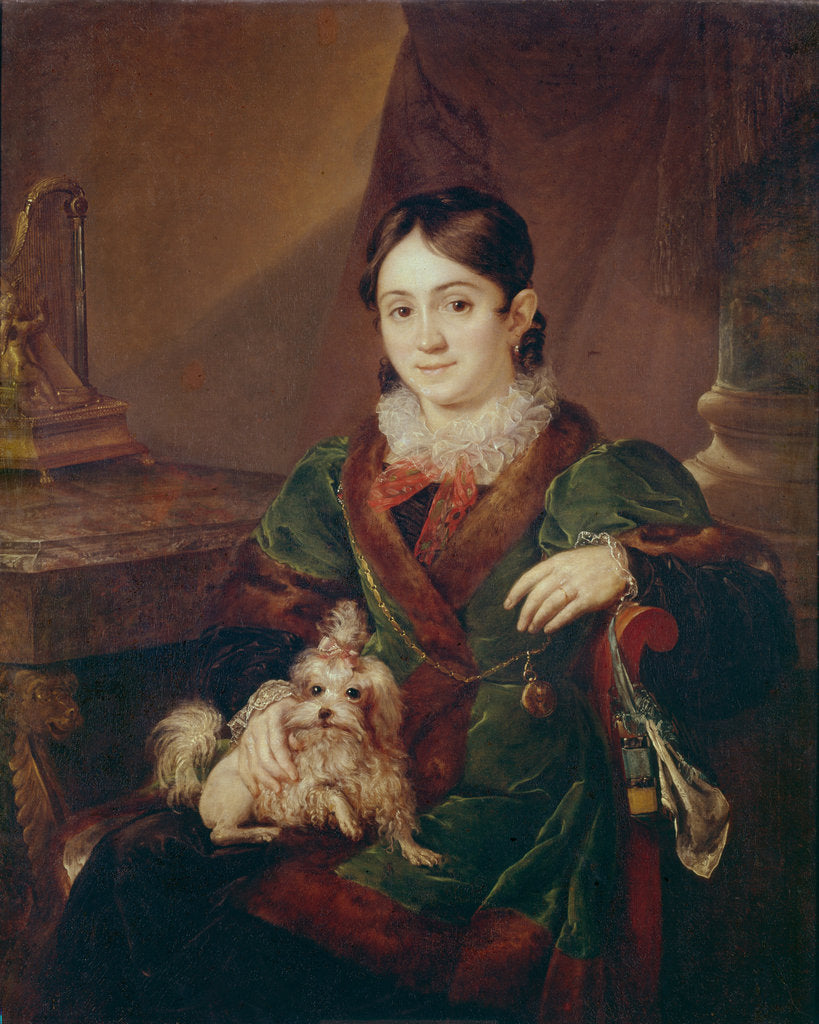 Detail of Portrait of Countess Natalia Andreevna Obolenskaya, 1833 by Vasili Andreyevich Tropinin