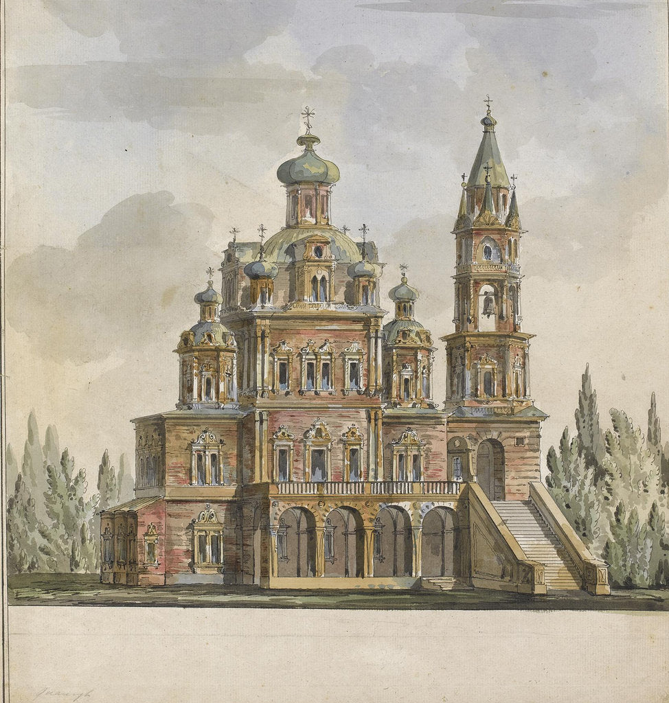 Detail of Project for the Church of the Dormition of the Theotokos at the Pokrovka Street in Moscow by Giacomo Antonio Domenico Quarenghi