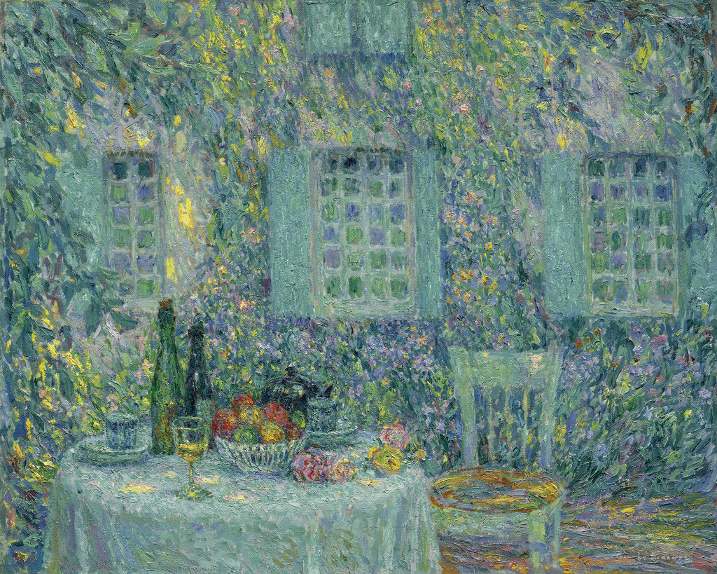 Detail of The Table. The Sun on the Leaves, Gerberoy, 1917 by Henri Le Sidaner