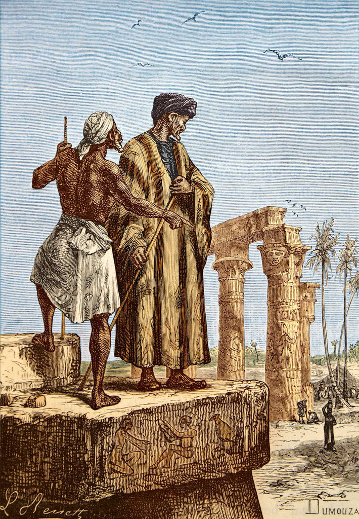 Detail of Ibn Battuta in Egypt, Mid of the 19th century by Paul Dumouza