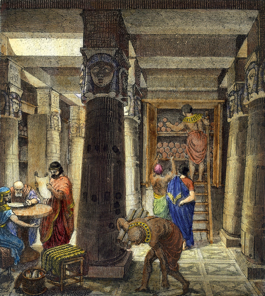 Detail of The Library of Alexandria, 1876 by Anonymous
