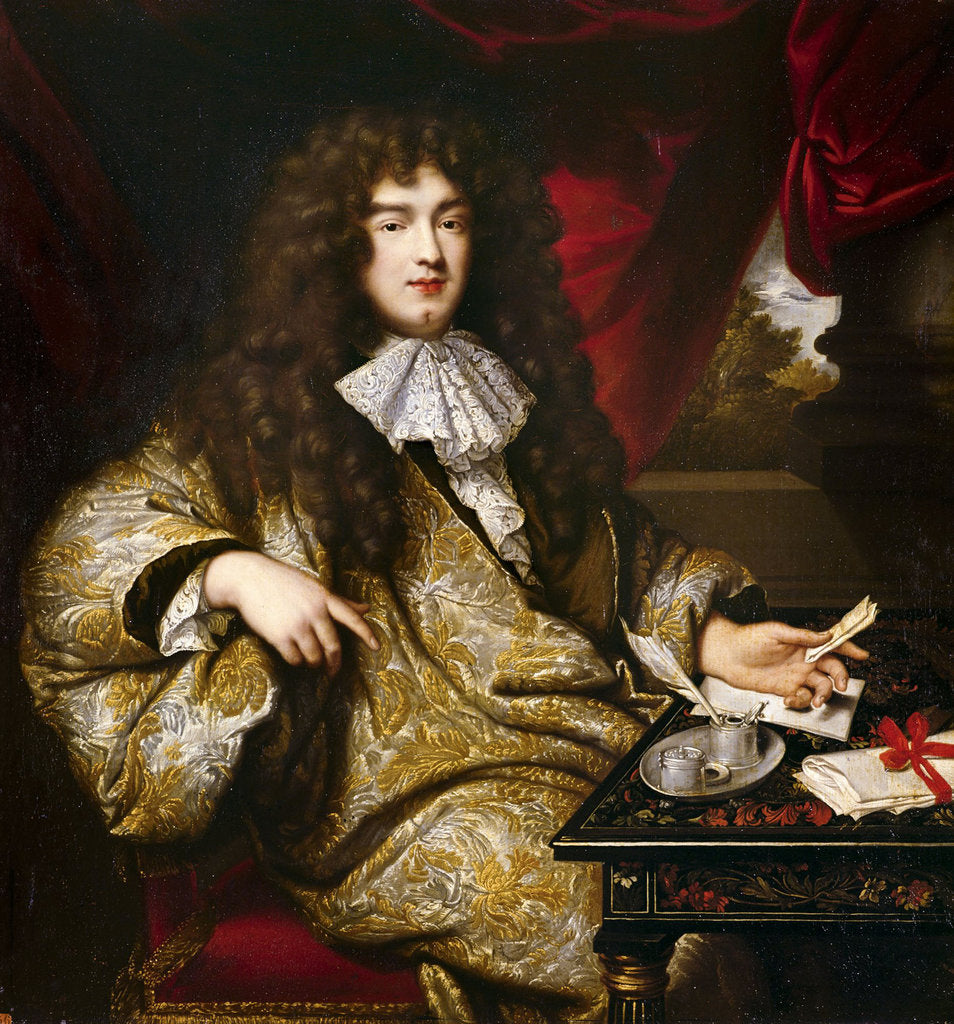 Detail of Jean-Baptiste Colbert, Marquis de Seignelay, 1676 by Jean-Marc Nattier