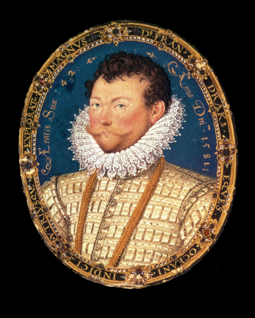 Detail of Portrait of Sir Francis Drake, 1581 by Nicholas Hilliard