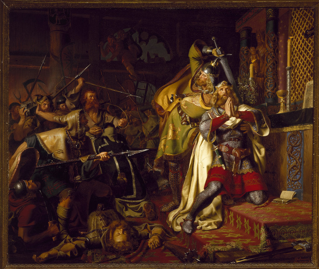 The death of Canute IV of Denmark in the Church of Saint Albanus (The Murder of Canute the Holy), 18 by Christian Albrecht von Benzon