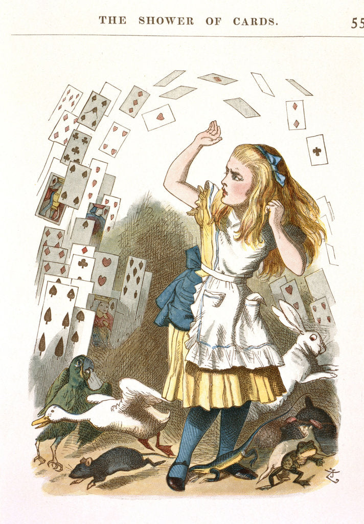 Detail of The Shower of Cards. Illustration for Alice in Wonderland by L. Carroll, 1890 by Sir John Tenniel