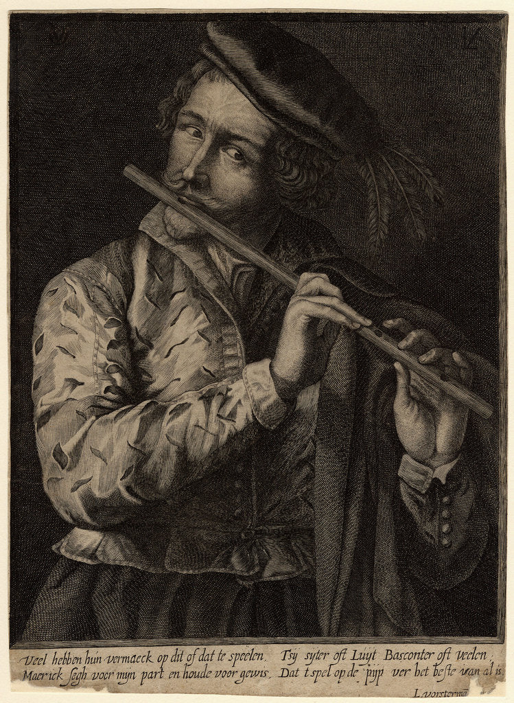 Detail of The Flute Player by Lucas Vorsterman the Elder