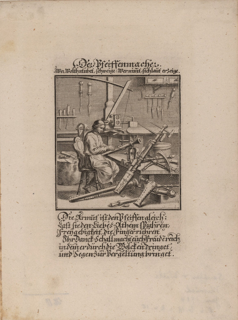 Detail of The Wind Instrument Maker by Christoph Weigel the Elder