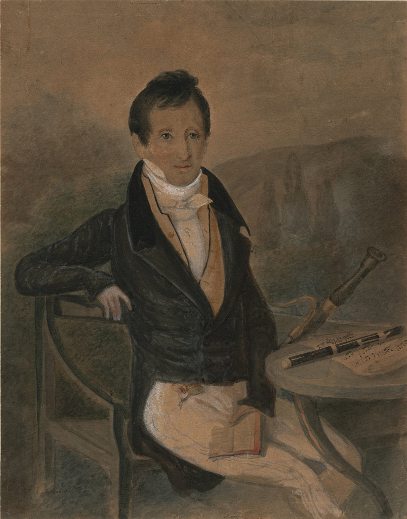 Detail of Portrait of the flute player Jean-Louis Tulou, c. 1840 by Anonymous