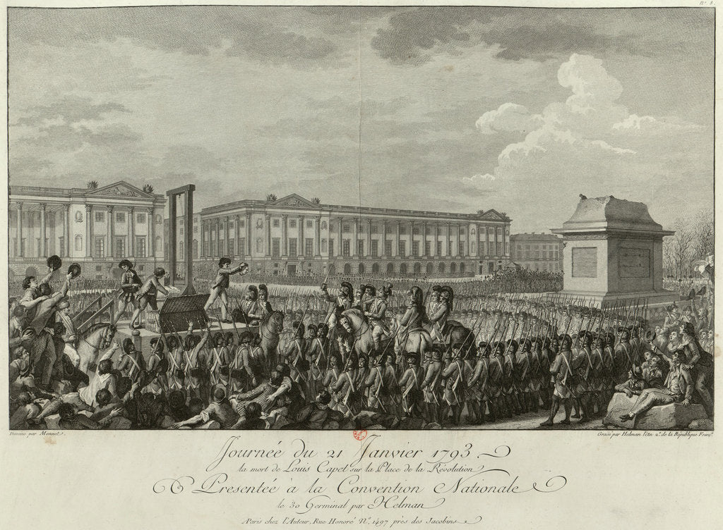 Detail of The Execution of Louis XVI in the Place de la Revolution on 21 January 1793, 1794 by Isidore Stanislas Helman