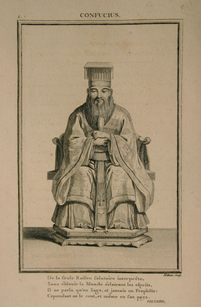 Detail of Portrait of the Chinese thinker and social philosopher Confucius, 1788 by Isidore Stanislas Helman