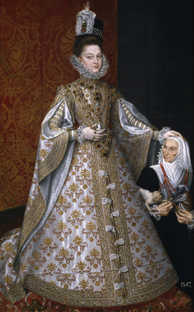 Detail of The Infanta Isabel Clara Eugenia with the Dwarf, Magdalena Ruiz, 1585-1588 by Alonso Sánchez Coello