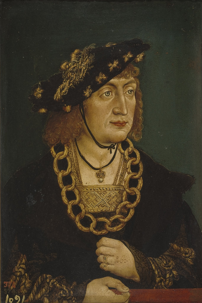 Detail of Portrait of Frederick III, Holy Roman Emperor, Late 15th century by Hans von Wertinger
