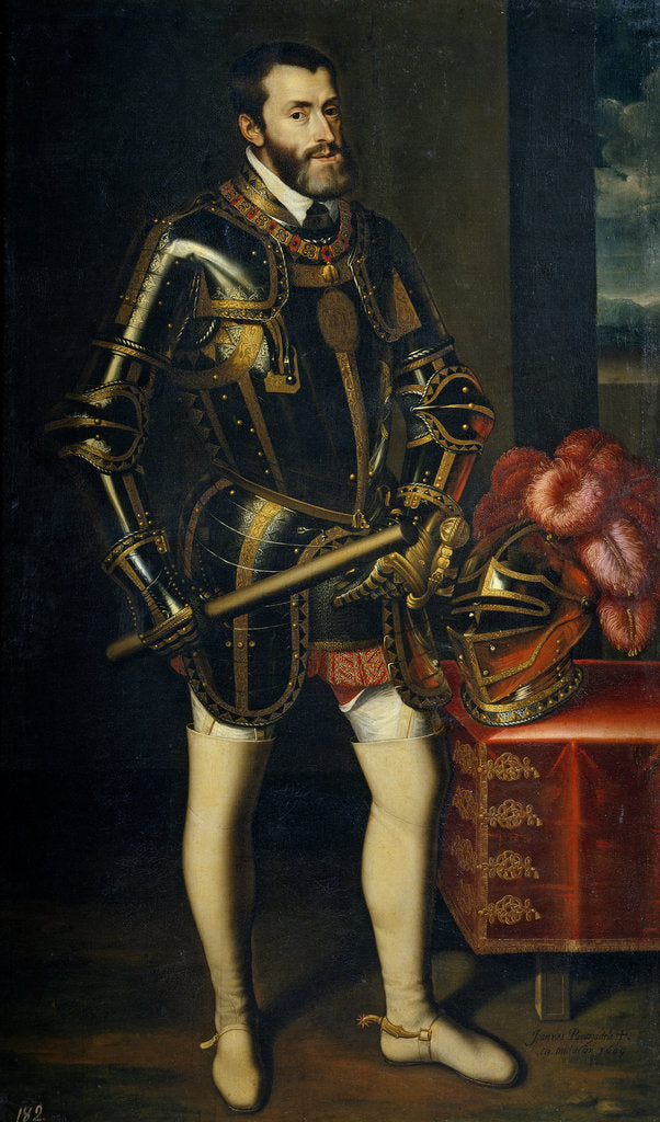 Detail of Portrait of Charles V of Spain, 1605 by Juán Pantoja de la Cruz