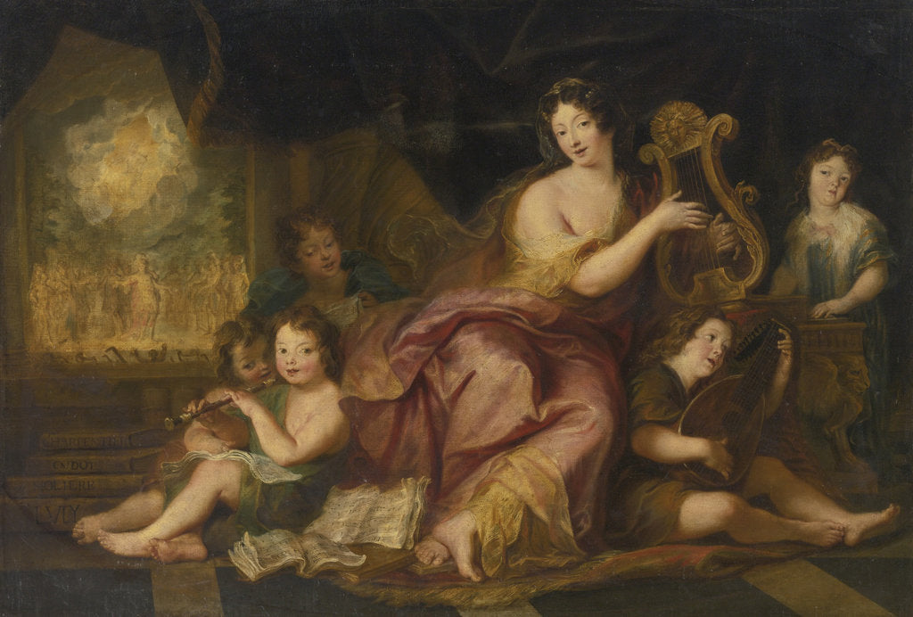 Allegory of Music. Portrait of Madame de Maintenon, with the Natural Children of Louis X by Antoine Coypel