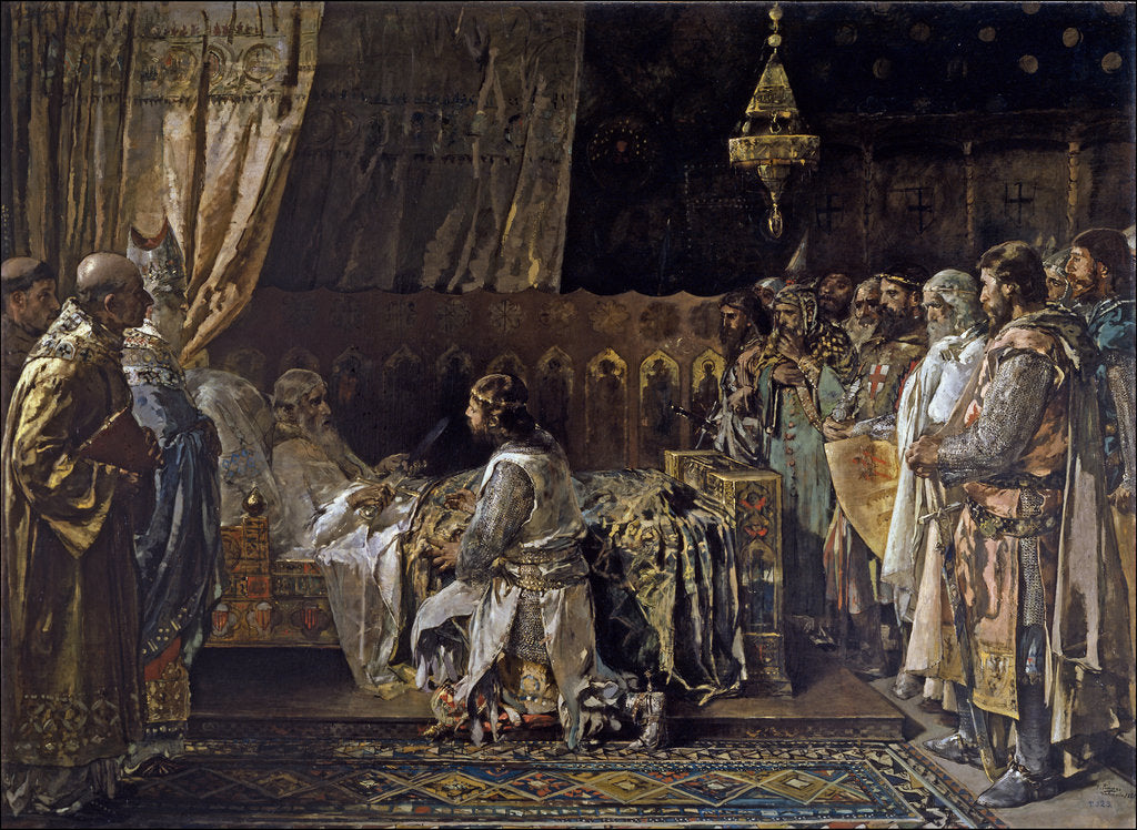 Detail of King James I the Conqueror Gives His Sword to His Son, Pedro, 1881 by Ignacio Pinazo Camarlench