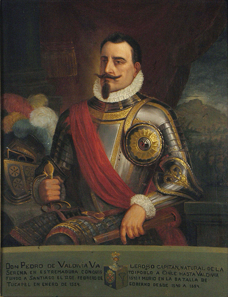 Detail of Portrait of Pedro de Valdivia, 1874 by Pedro León Carmona