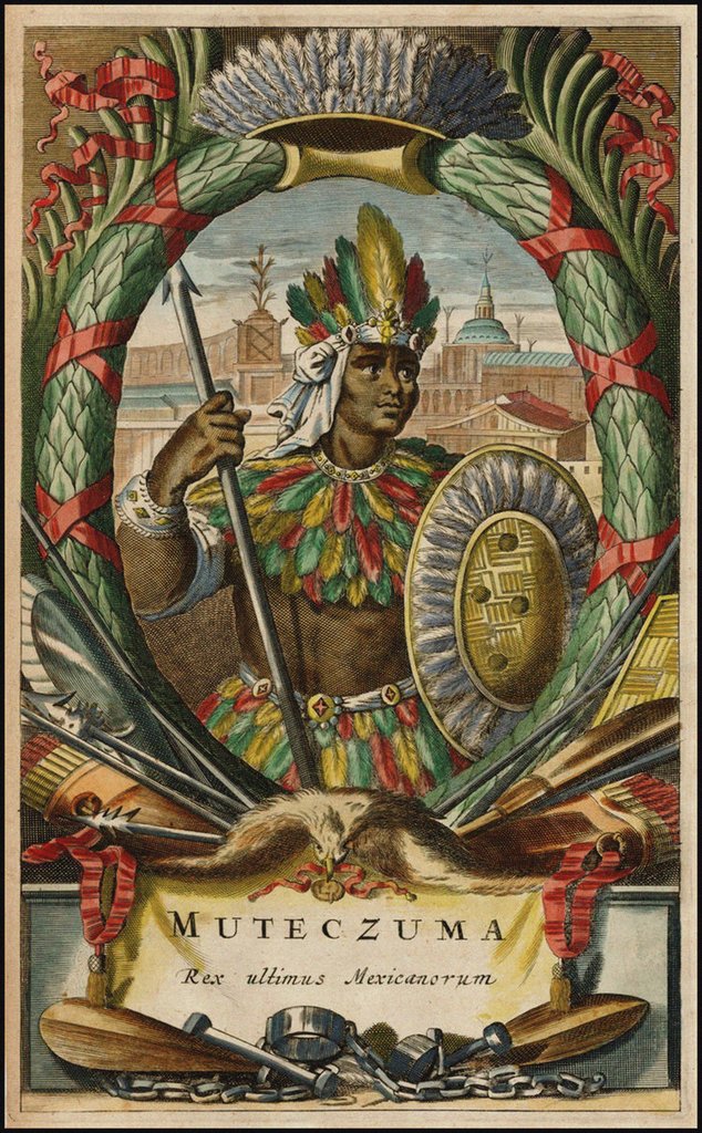 Detail of Muteczuma Rex ultimis Mexicanorum, 1671 by John Ogilby
