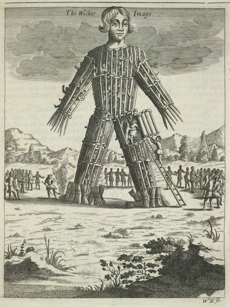Detail of Wicker man (from Britannia Antiqua Illustrata by Aylett Sammes), 1676 by Anonymous