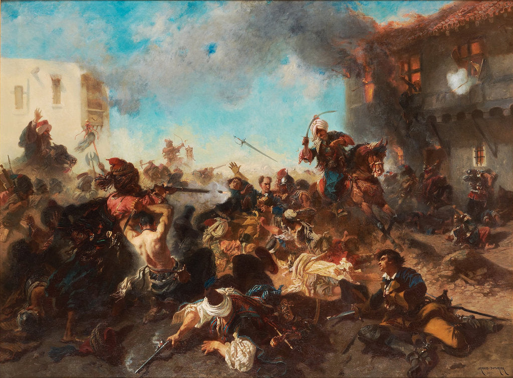 Detail of The Skirmish at Bender (Kalabaliken i Bender), 1877 by Charles Édouard Armand-Dumaresq