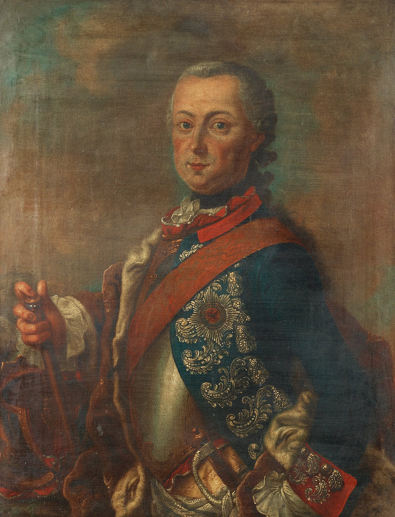 Detail of Portrait of Frederick II of Prussia (1712?1786) by Pieter Frederik De la Croix