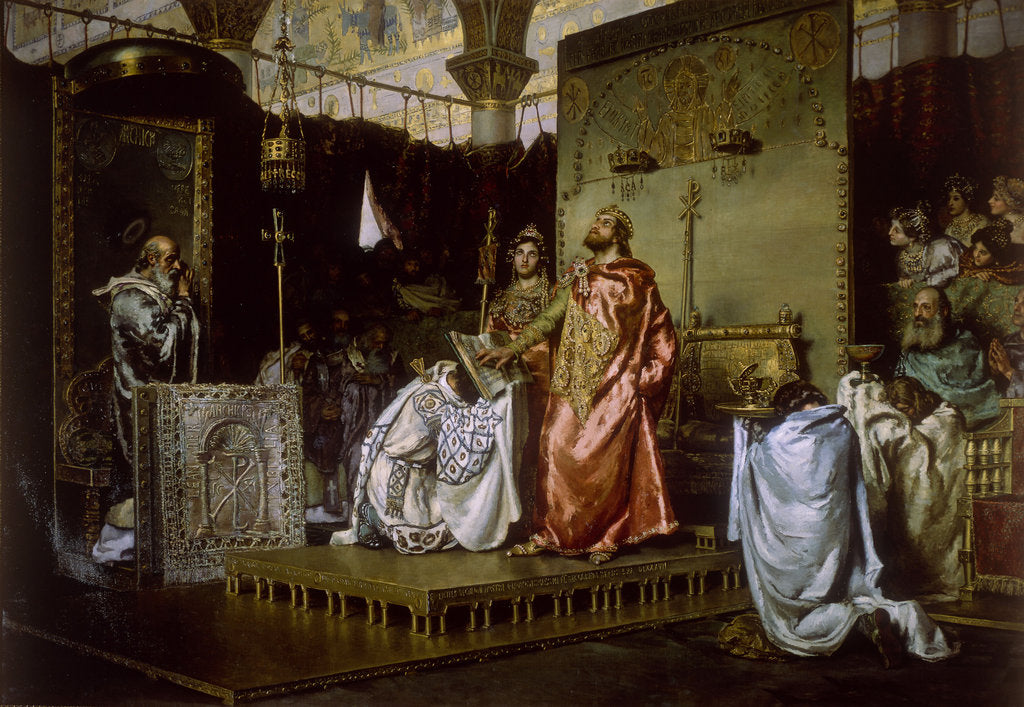 Detail of Conversion of Reccared to Catholicism at the Council III of Toledo, 589, 1888 by Antonio Muñoz Degraín