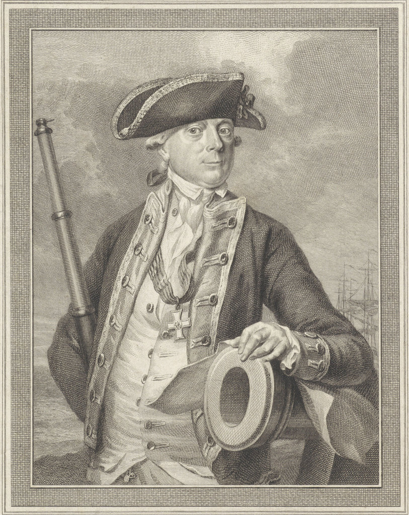 Detail of Admiral Jan Hendrik van Kinsbergen, Count of Doggersbank, 1781 by Reinier Vinkeles