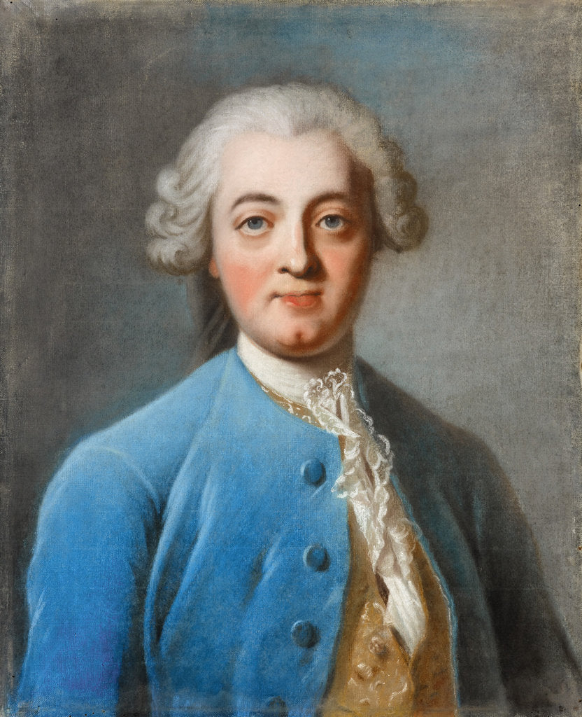 Detail of Portrait of Claude Adrien Helvétius by Amédée Van Loo