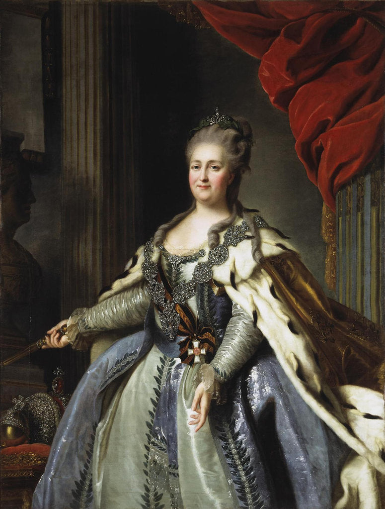 Detail of Portrait of Empress Catherine II, 1780s by Fyodor Stepanovich Rokotov
