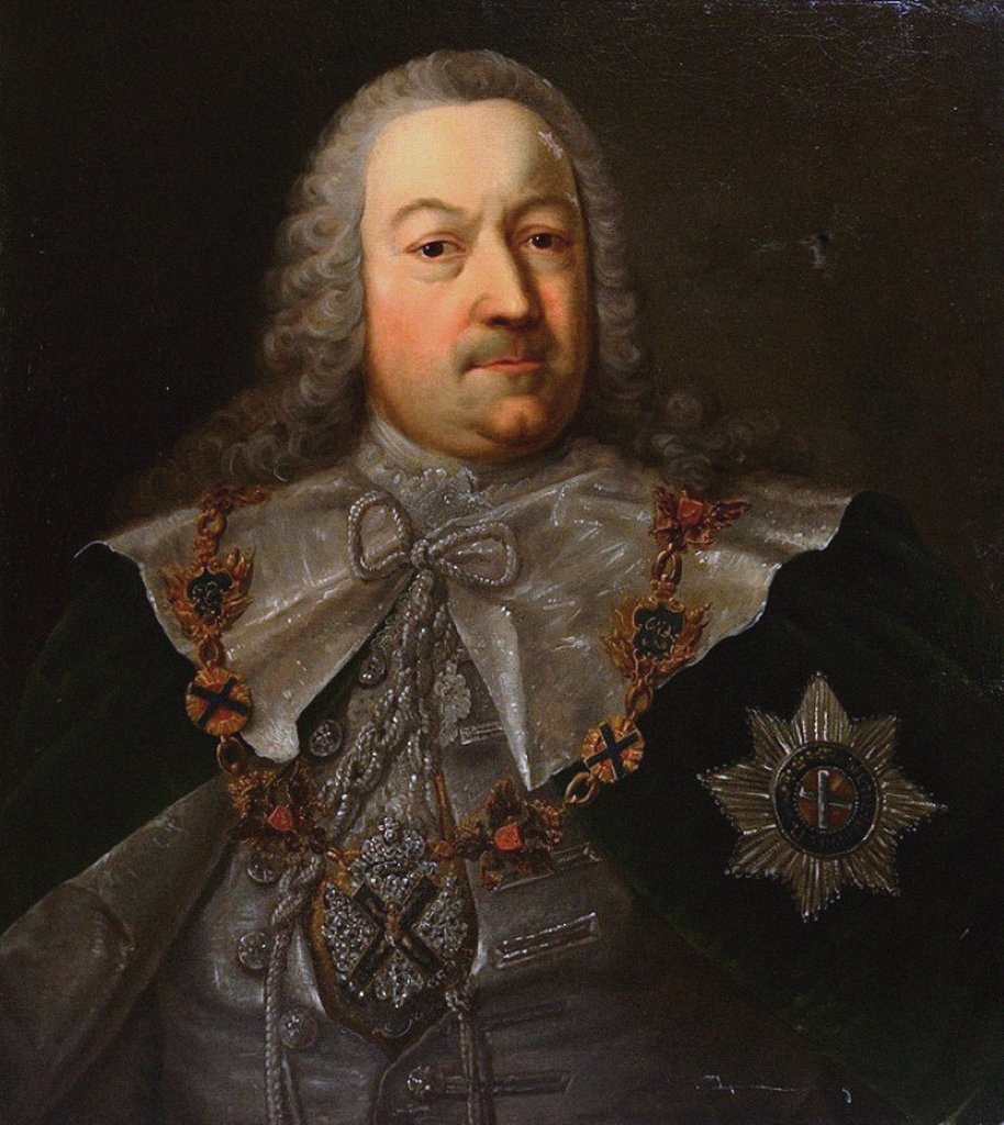 Detail of Portrait of Hermann Carl von Keyserlingk, Mid of the 18th century by Michael Christoph Hagelgans