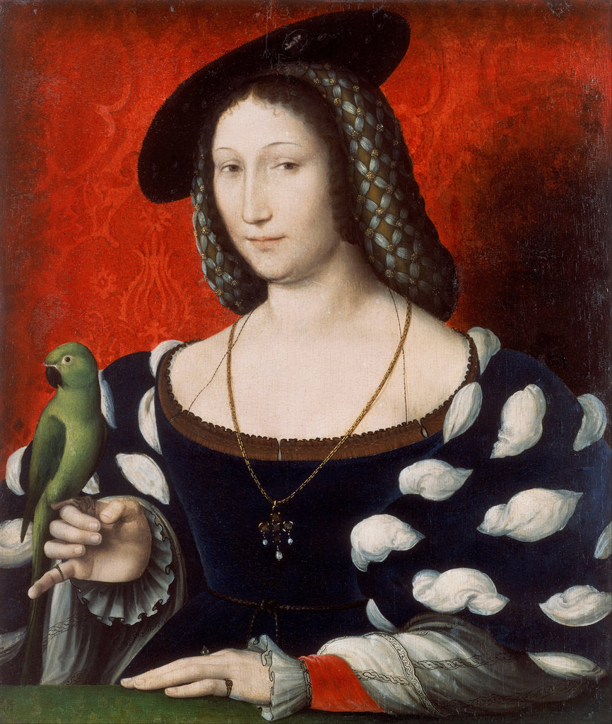 Detail of Portrait of Marguerite of Navarre, c. 1527 by Jean Clouet