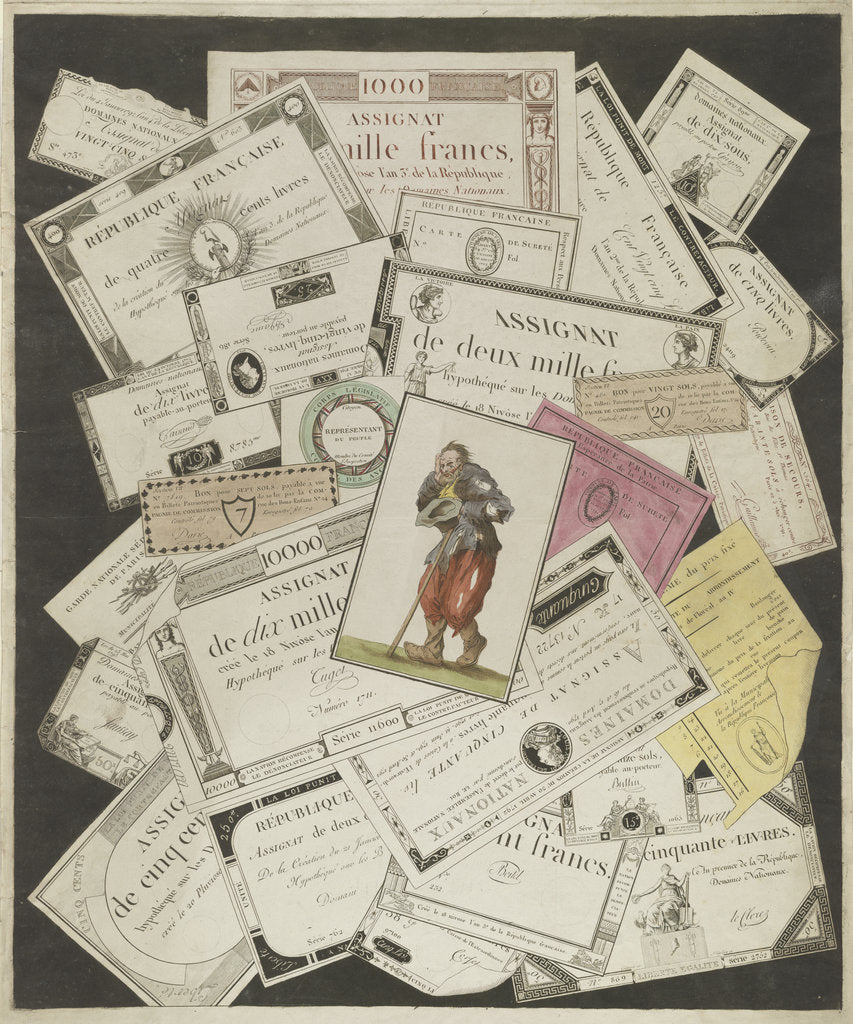 Detail of Trompe loeil with the Assignats, c. 1796 by Joseph Hunin