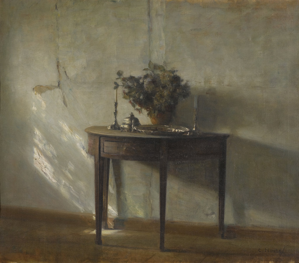 Detail of A sunlit interior by Carl Holsøe