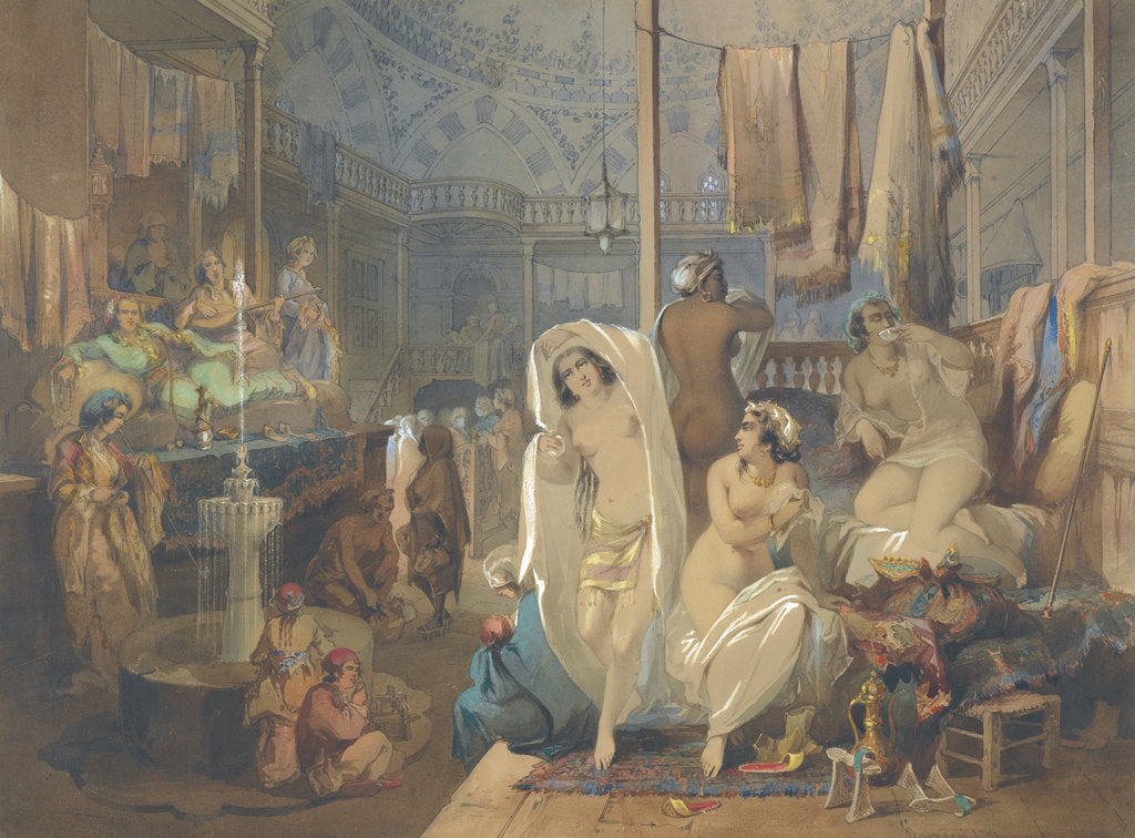Detail of In the Hammam, 1854 by Amedeo Preziosi