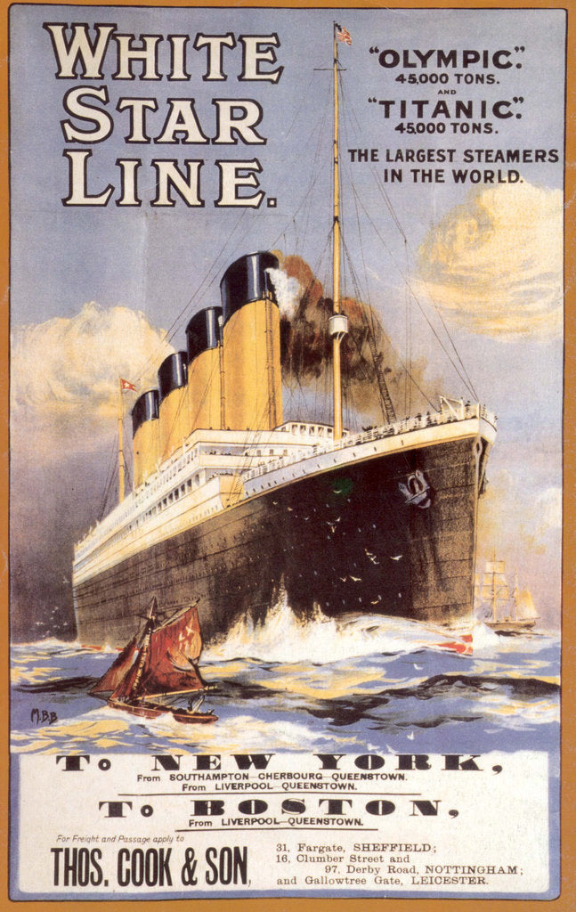 Detail of White Star Line. Titanic & Olympic, c. 1911 by Anonymous