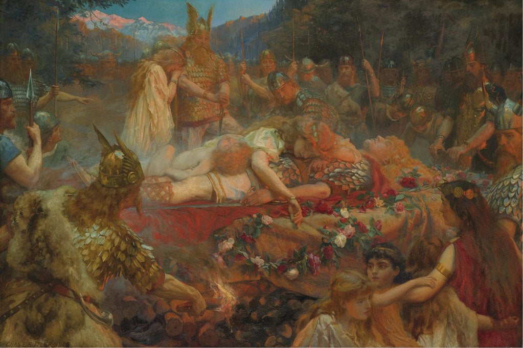 Detail of Death of a Viking warrior, 1909 by Charles Ernest Butler