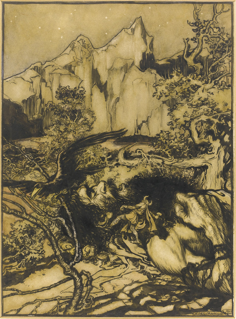 Detail of Thors Journey to the Land of the Giants, 1901 by Arthur Rackham