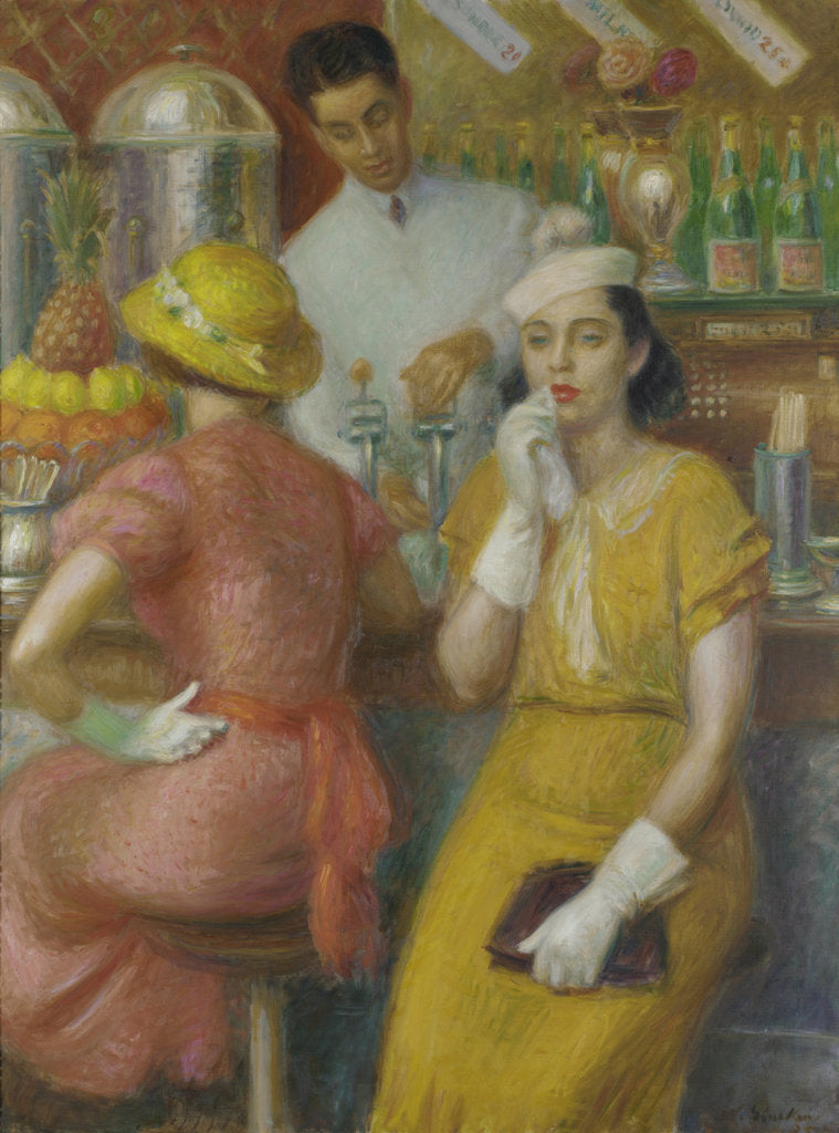 Detail of The Soda Fountain, 1935 by William James Glackens