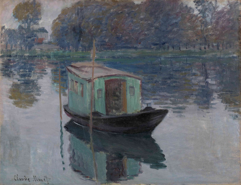 Detail of The Studio Boat (Le bateau-atelier), 1874 by Claude Monet