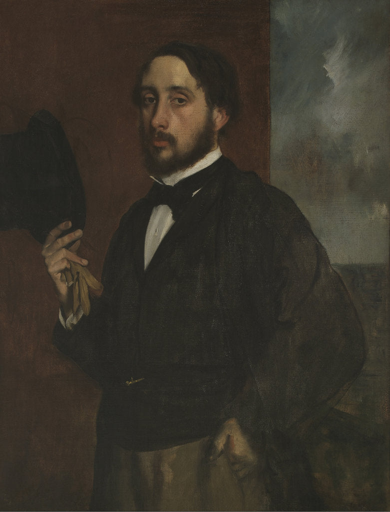 Detail of Self-portrait with Raised Hat, ca 1863 by Edgar Degas