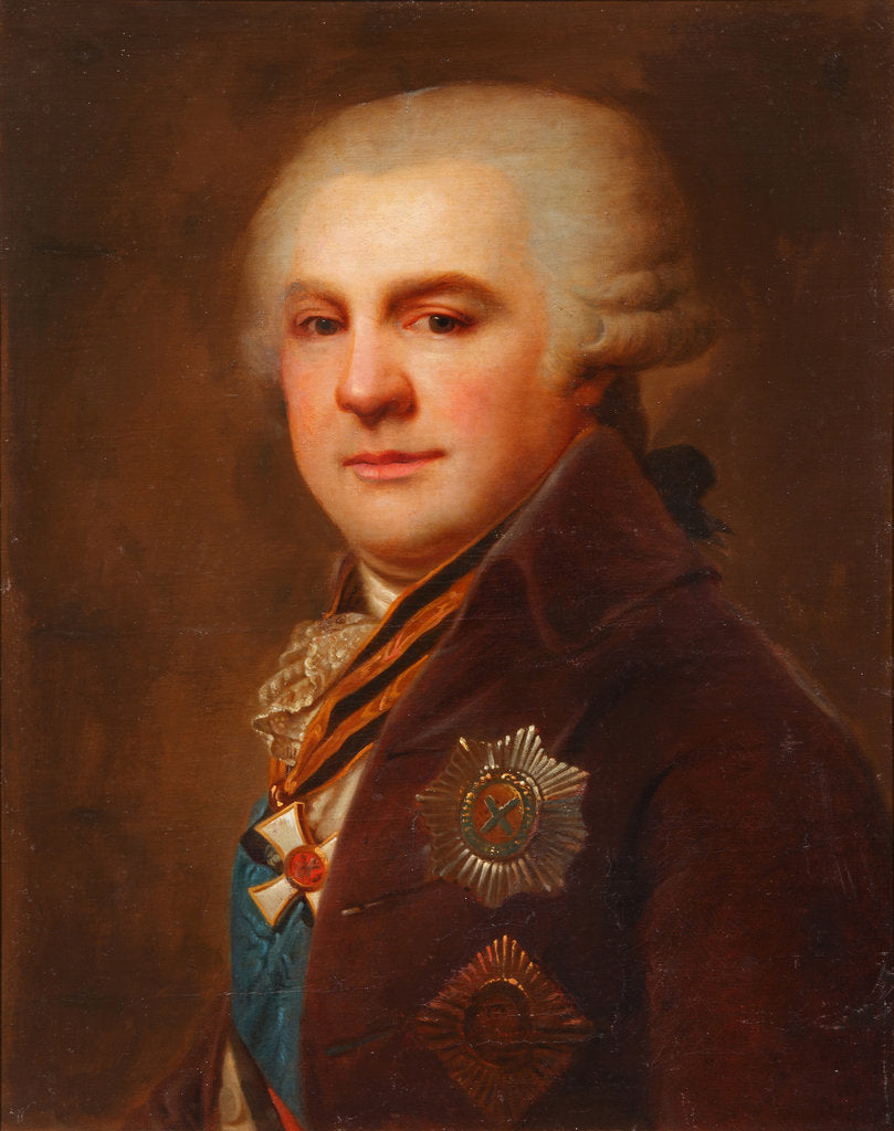 Detail of Portrait of Count Alexander Nikolayevich Samoylov, after 1796 by Johann-Baptist von Lampi the Elder