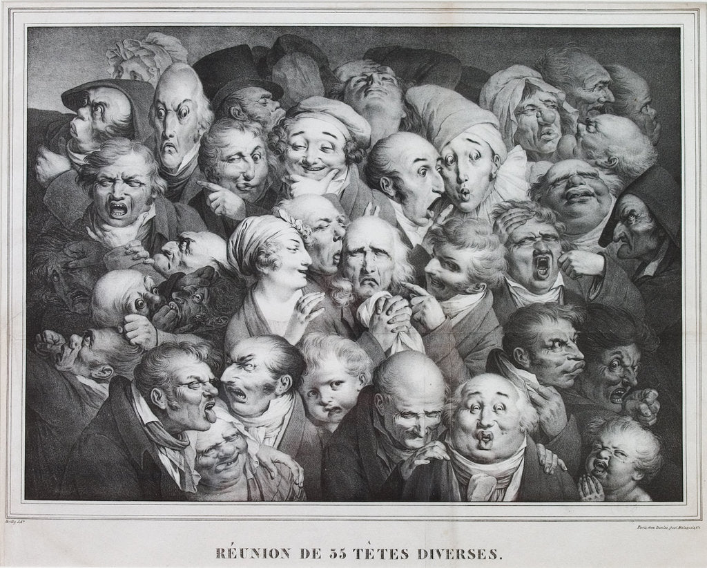 Detail of Group of Thirty-Five Heads, 1825 by Louis-Léopold Boilly