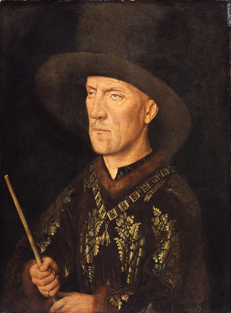 Detail of Portrait of Baudouin de Lannoy, ca 1435 by Jan van Eyck