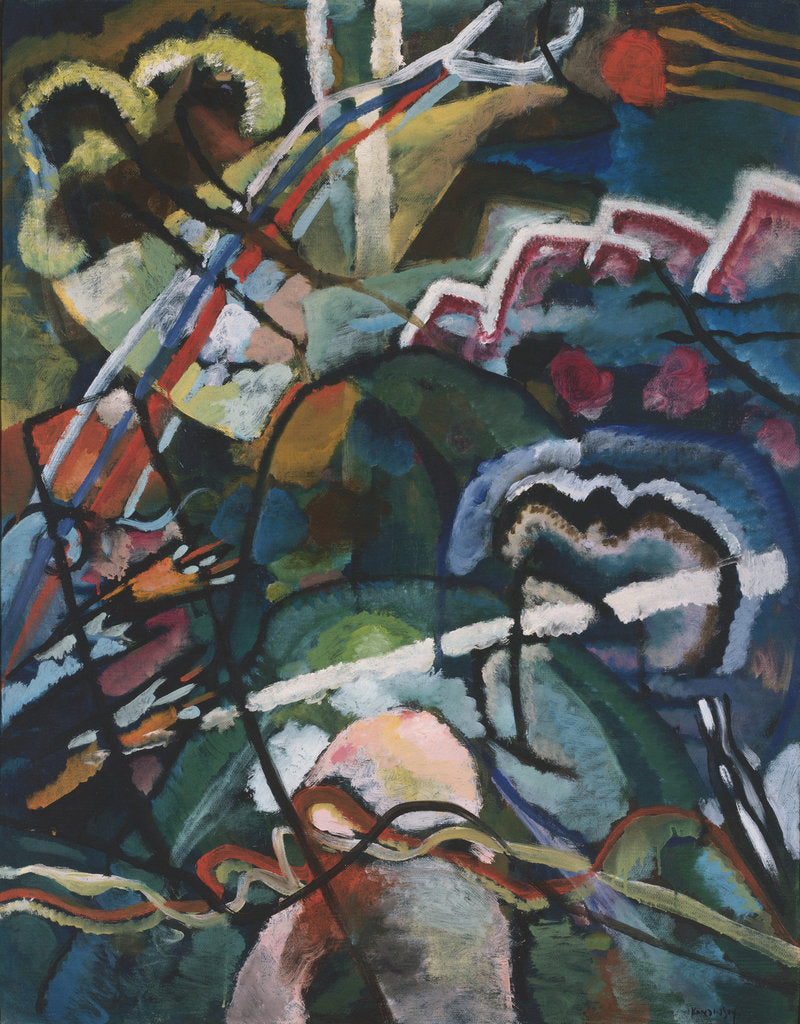 Detail of Sketch I for Painting with White Border (Entwurf I zum Bild mit weissem Rand), 1913 by Wassily Vasilyevich Kandinsky