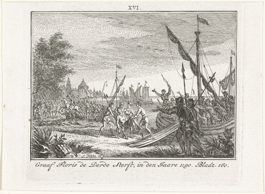 Detail of The Death of Floris III of Holland at Antioch, 1784 by Simon Fokke