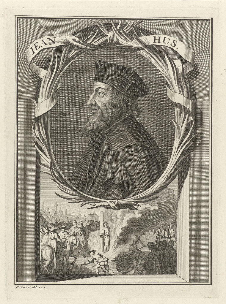 Detail of Portrait of John Hus, 1712 by Bernard Picart