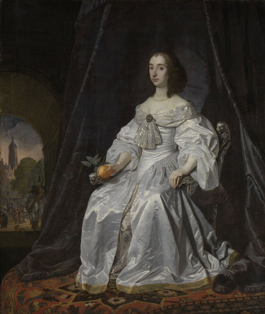 Detail of Portrait of Mary Stuart, Princess of Orange, as Widow of William II, 1652 by Bartholomeus van der Helst
