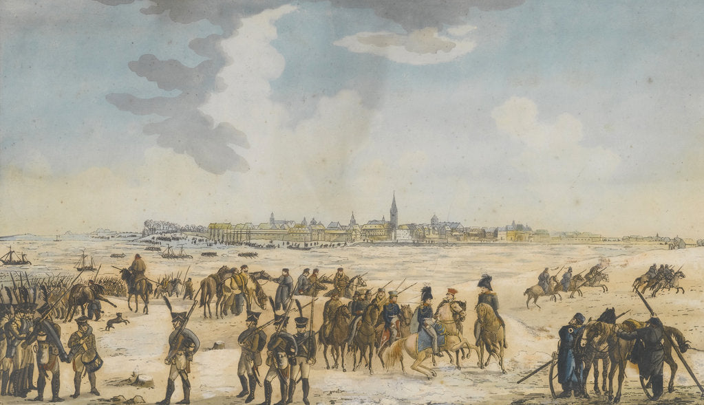 Detail of The Crossing of the Rhine near Düsseldorf by the Russian Army, 13 January 1814, 1814 by Anonymous