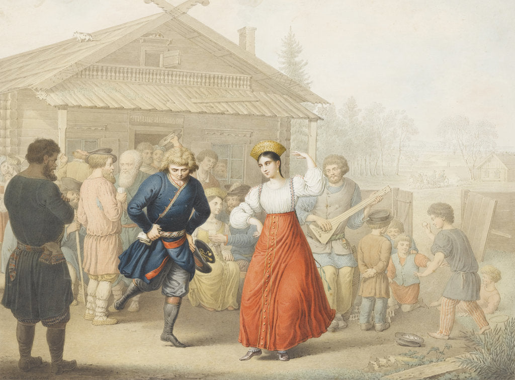 Detail of Merry-making Outside a Tavern by Georg Emanuel Opiz