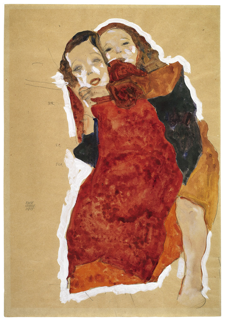 Detail of Two girls, 1911 by Egon Schiele